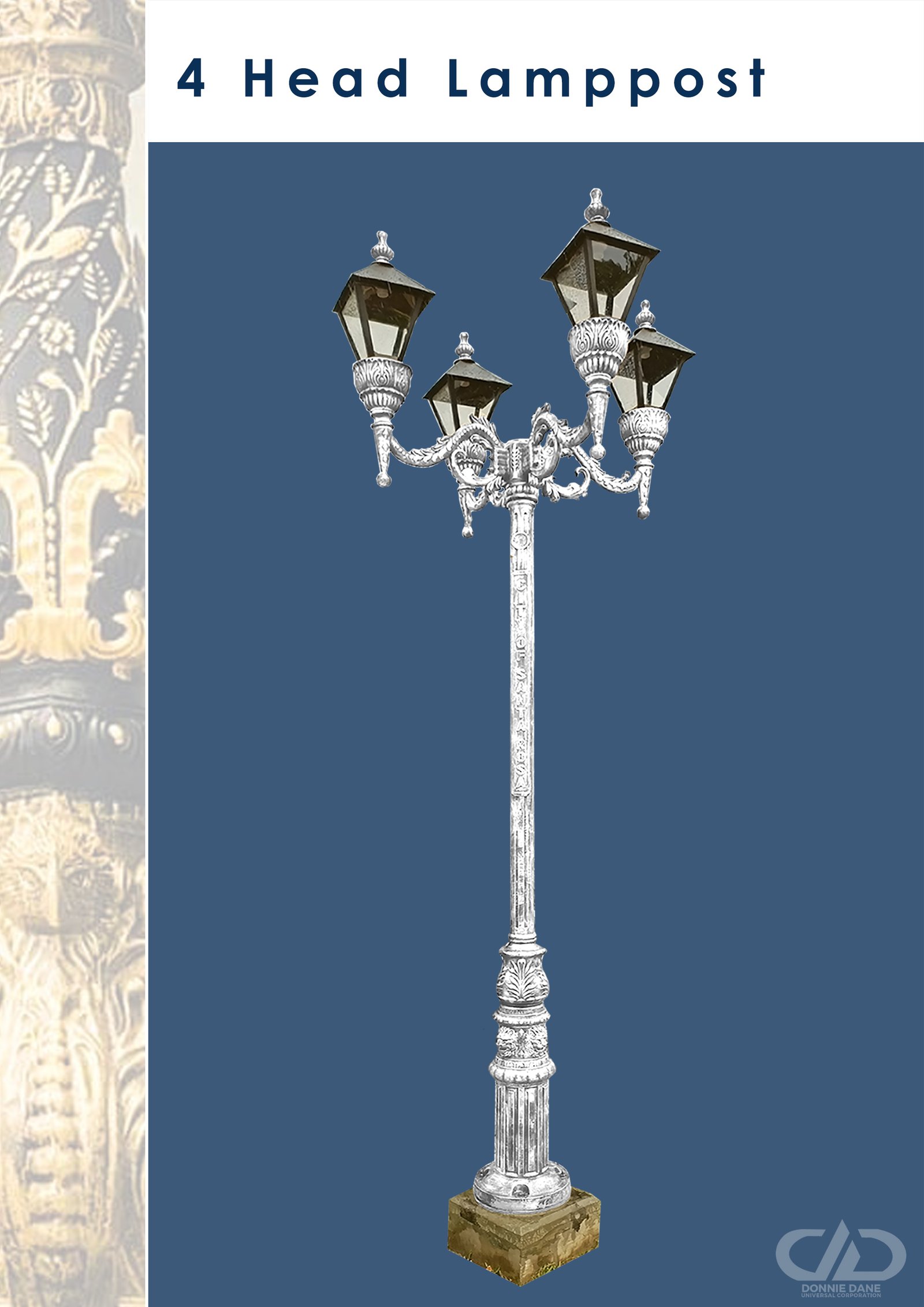 Four Head Lamp Post