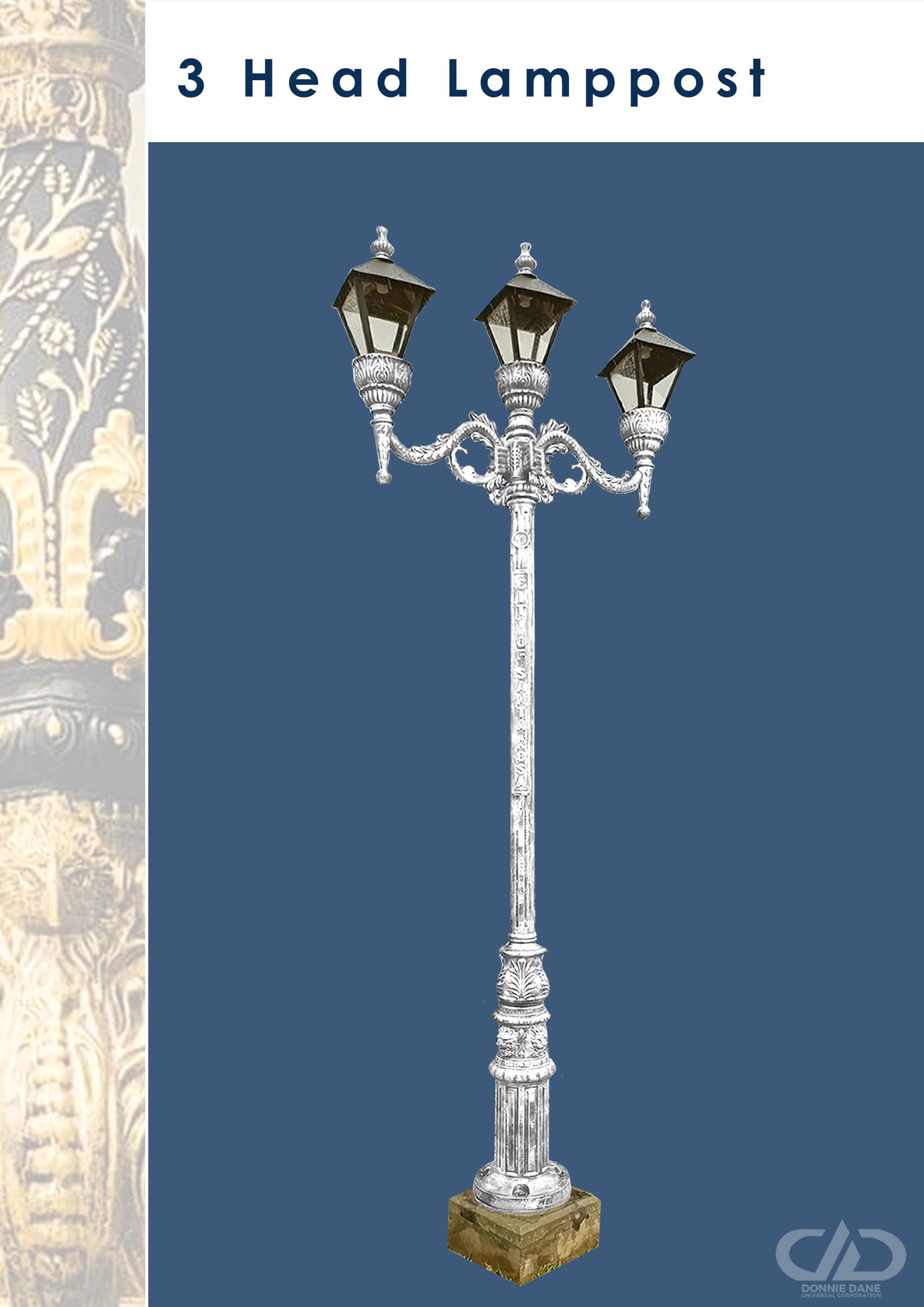 Triple Head Lamp Post